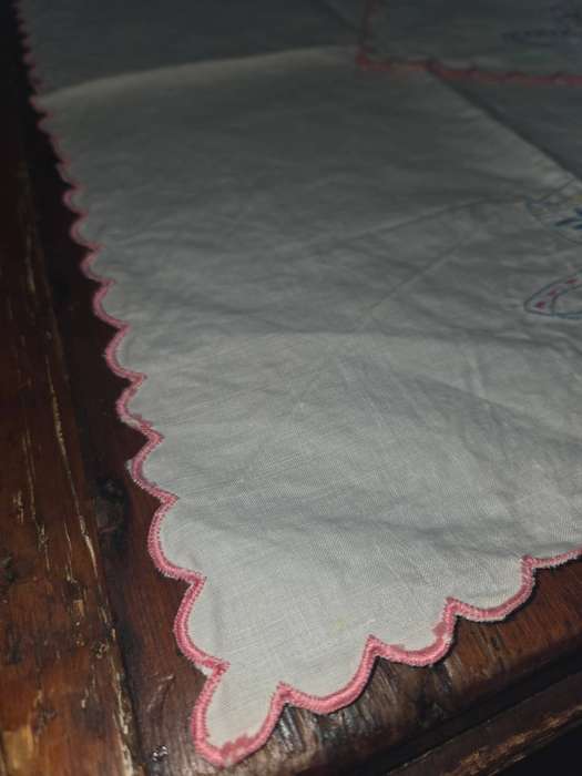 Vintage Embroidered Tea Tray cloth and Teapot cozy set