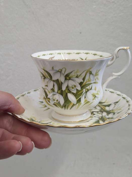 Royal Albert Flower of the month Duo - January Perfect condition