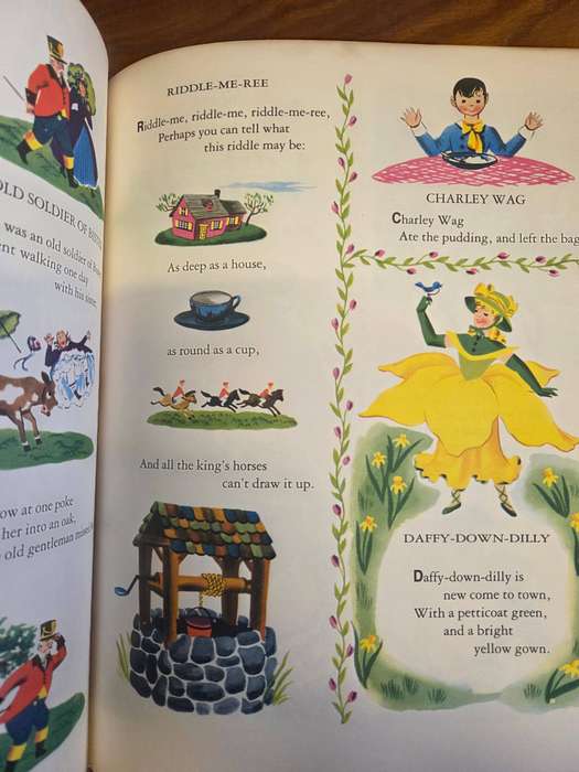 Mother Goose Nursery Rhyme Book A Childhood Book to Treasure - Large Vintage book in great condition