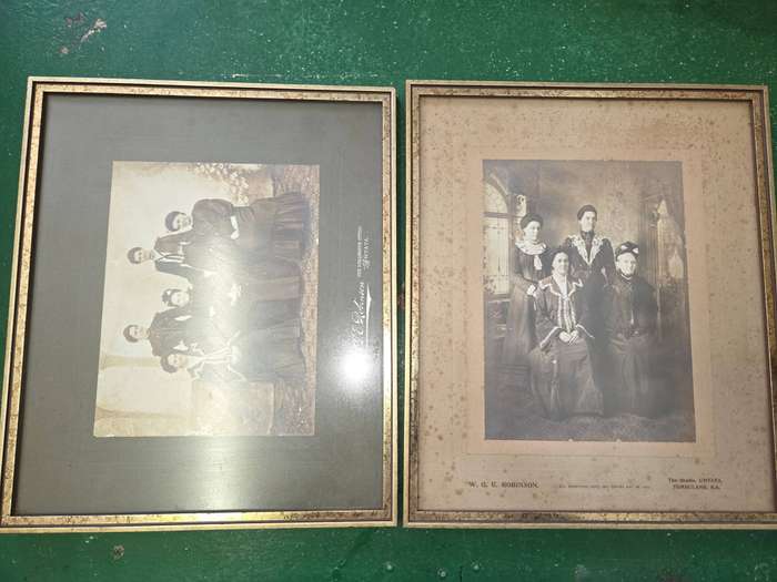 2 x Framed Antique Photos - W.G.E. Robinson - The Burlington Studio - Umtata Size - 31cm x 27cm each