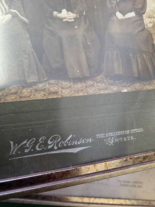 2 x Framed Antique Photos - W.G.E. Robinson - The Burlington Studio - Umtata Size - 31cm x 27cm each