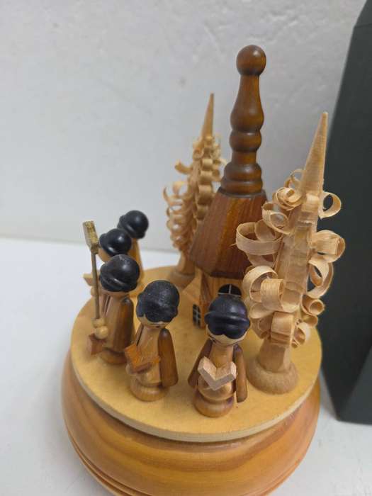 Vintage Wooden German Handcrafted Chrismas Music Box / Musical item - working