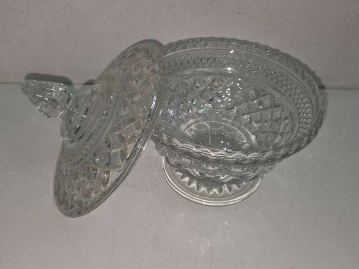 Beautiful Vintage Glass Container with Lid