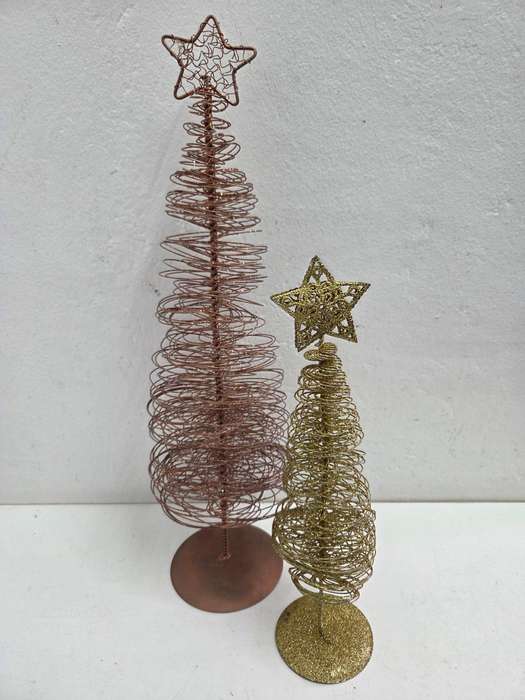 2 x Lovely Christmas trees - Smallest - Gold - 31cm and Largest - Bronze - 46cm