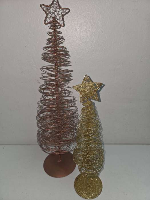 2 x Lovely Christmas trees - Smallest - Gold - 31cm and Largest - Bronze - 46cm