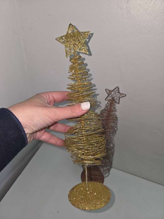 2 x Lovely Christmas trees - Smallest - Gold - 31cm and Largest - Bronze - 46cm