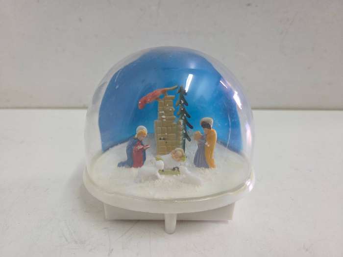 Vintage Snow Globe with Nativity scene - no water - Has space for battery at bottom