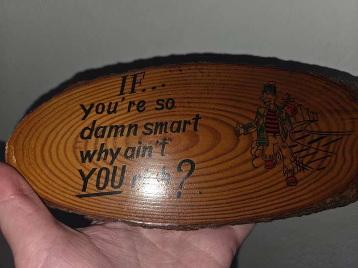 Vintage Bar / Home Decor on wood - If you're so damn smart why ain't you rich?