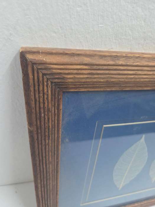 Large Framed decor piece with leaf detail - in beautiful wooden frame Size - 45cm x 36cm