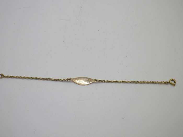 Vintage 9ct Gold Dainty Idenity Bracelet. 1.82 grams. cm long.
