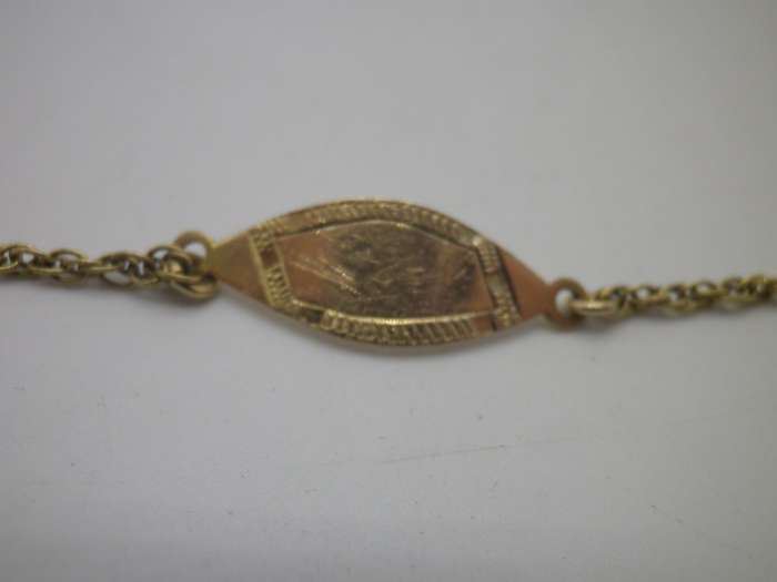 Vintage 9ct Gold Dainty Idenity Bracelet. 1.82 grams. cm long.