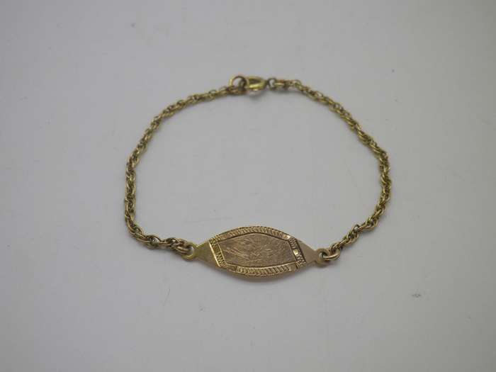 Vintage 9ct Gold Dainty Idenity Bracelet. 1.82 grams. cm long.