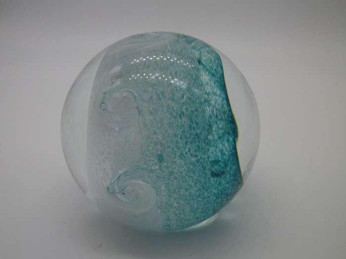 Vintage CAITHNESS, Scotland Art Glass Paper Weight 'Tidal Wave'
