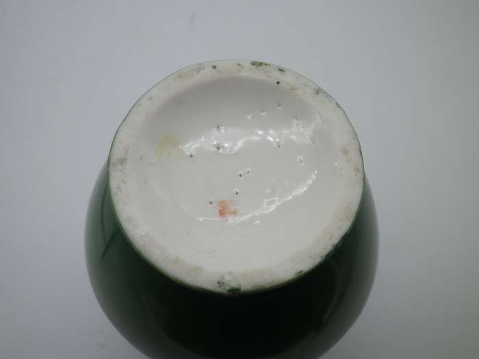 Antique Victorian porcelain vase with Hallmarked Silver rim. London 1910