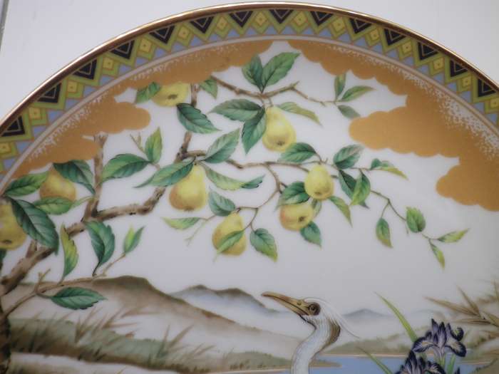FOUR Japanese Matsubara Nobuo Porcelain Hand Painted Vintage Plates. Danbury Mint 20cm