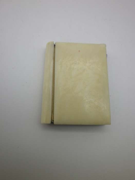 Rare Victorian Miniature Ivory Book shape Dance card holder? Aide Memoire?  3.8 x 3 cm