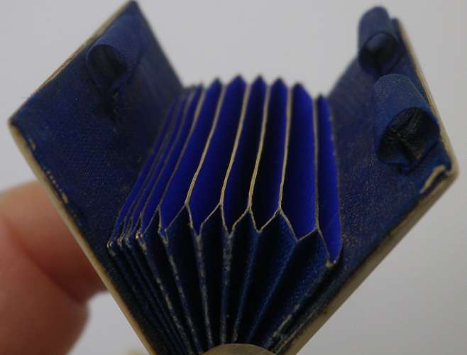 Rare Victorian Miniature Ivory Book shape Dance card holder? Aide Memoire?  3.8 x 3 cm