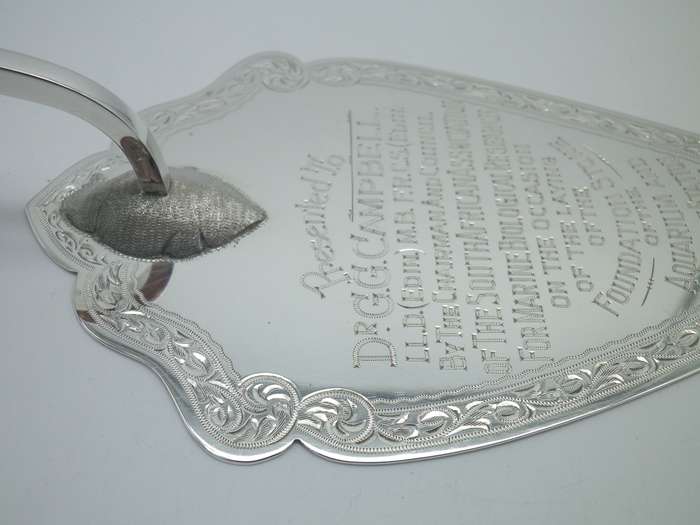 RARE!!! Sterling Silver Presentation Trowel Commemorating opening of DURBAN AQUARIUM! 11 March 1957