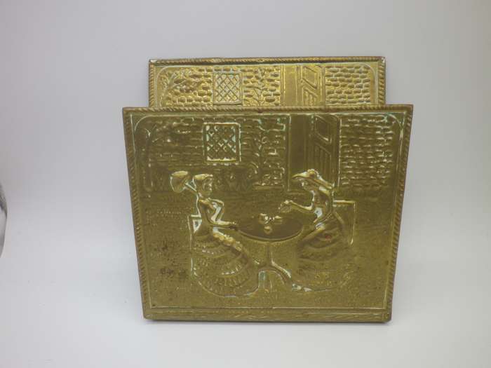 VINTAGE BRASS Clad Hanging letter holder.