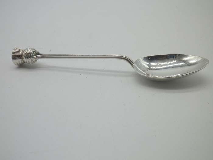 Scottish Hallmarked Silver thistle teaspoon. Glasgow, 1953. Robert Allison 10.6cm 10.6g