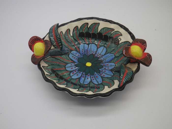 Pretty ARDMORE STUDIO bowl. 2007. 15cm Made by Fundi, Painted by Dumile