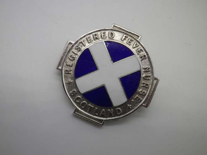 Very Rare Hallmarked Silver Registered Fever Nurse, Scotland badge/necklace. Birmingham 1956