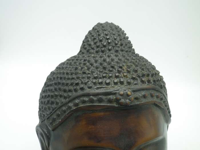 Carved Stone Thai Buddha to hang on wall. Serene Expression. 19x12x6cm