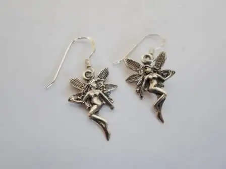 Sterling Silver  fairy earrings. 2.4g 3 x 1.3cm.
