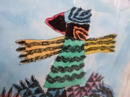 Celestino Mudaulane - Mozambique b 1972 MIXED MEDIA ON Paper.  90x70cm -framed