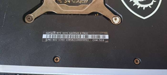 MSI RTX 3070 Gaming x Trio Graphics card