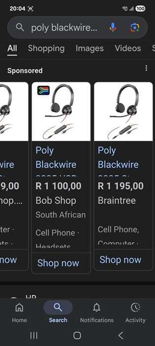 Plantronics Poly BlackWire 3320 Headset