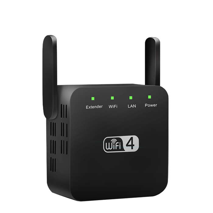 2.4G Wireless WiFi Repeater 300Mbps Wi-Fi Long Range Extender - Black