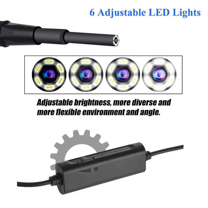 3 In 1 3.9mm Visual Earpick With LED Camera Endoscope - Black