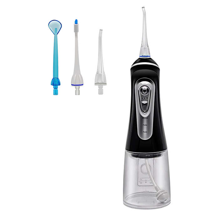 Portable Oral Irrigator with 320ml Reservoir for Travel & Home - Black