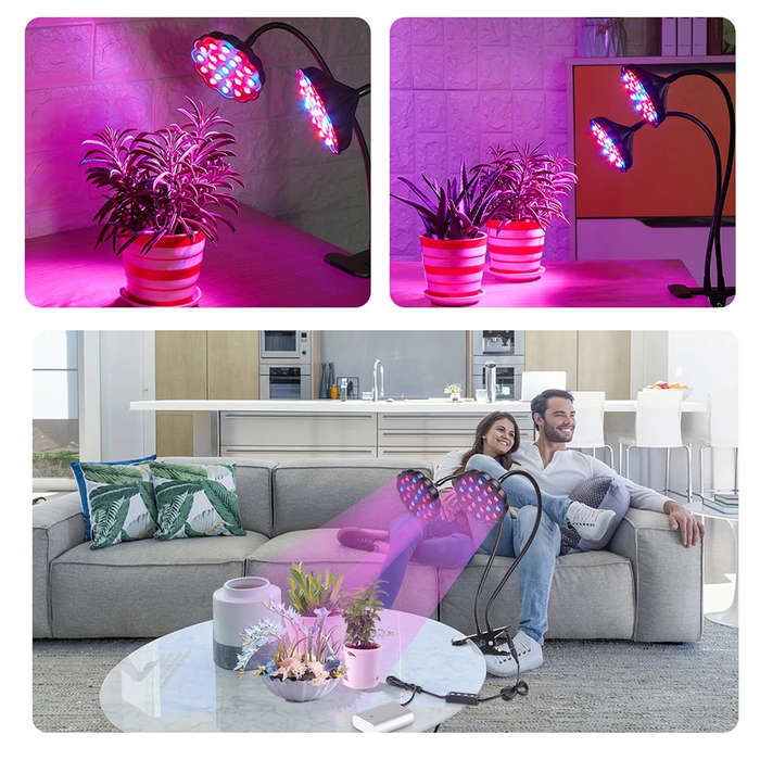 40W Lotus Double Head Clip LED Full Spectrum Growth Light