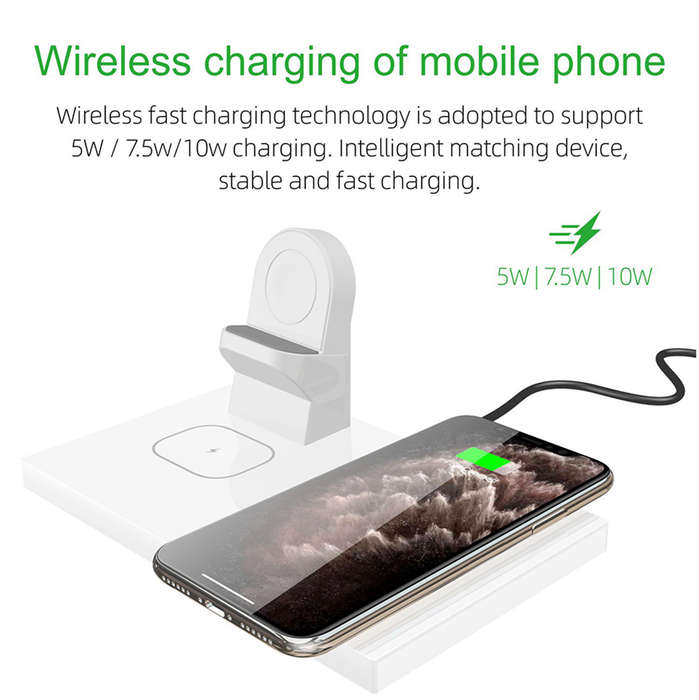 3 in 1 Modular Wireless Charger for iPhone 12/Airpods/Apple Watch - White