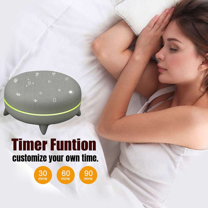 7 Soothing Sound White Noise Machine with Bluetooth Speaker & RGB Light