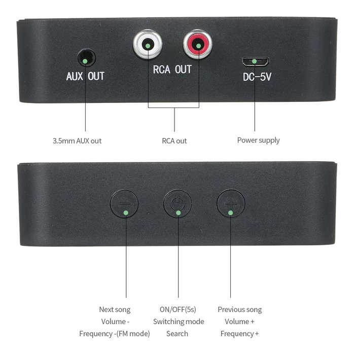 BT 5.0 Audio Receiver with NFC Function RCA AUX Ports for Home/Car Stereo