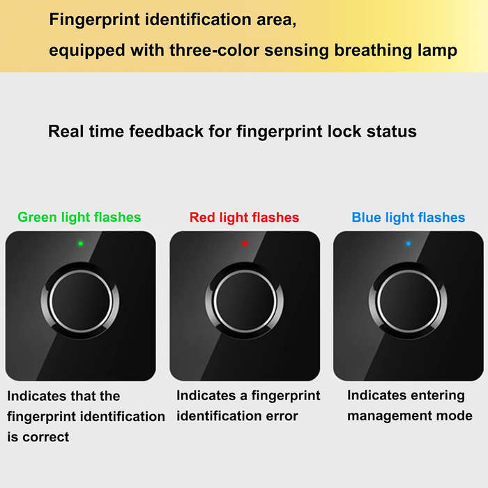 Rechargeable USB Keyless Fingerprint Cabinet Lock for Home Office - 2 Pack