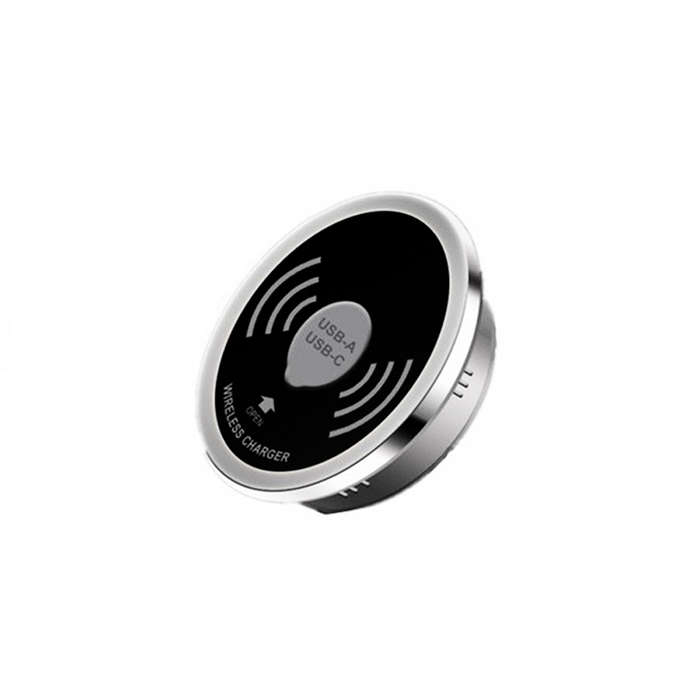 Desktop Embedded 10W Qi Fast Wireless Charger with USB Port