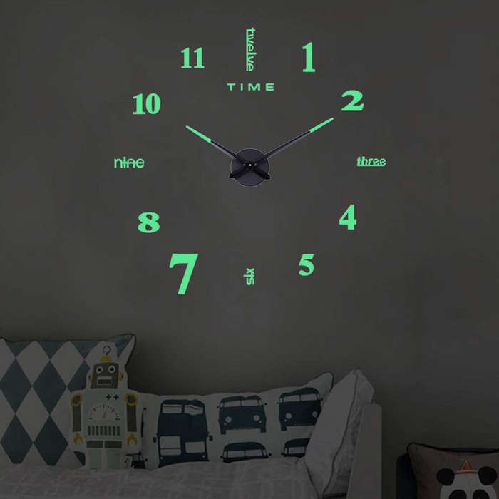 Luminous Large Wall Clock 3D DIY Clock