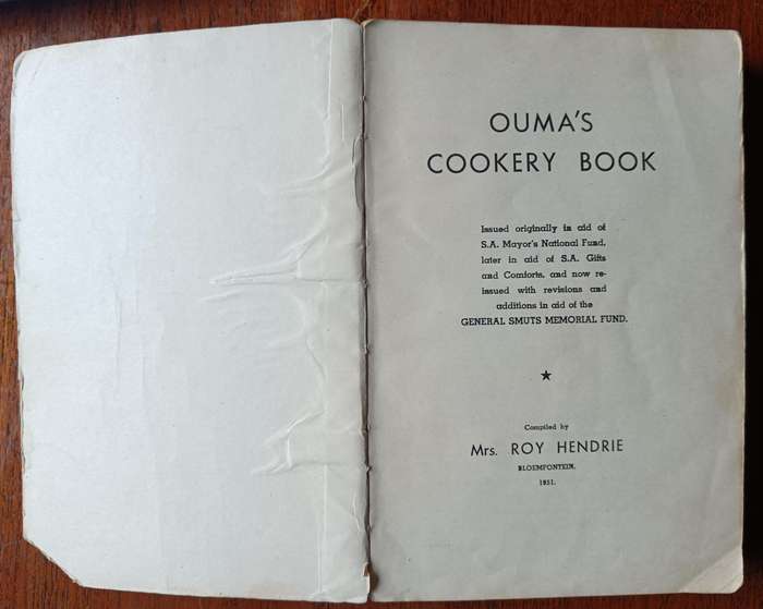 Two post-war cookery books - Victory and Ouma's - one signed by Ouma Isie Smuts