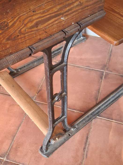 Vintage Cast Iron / Wood School Desk