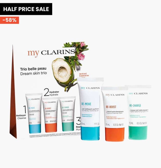FREE gift with All orders. Womens Month : 50% Off My Clarins Dream Skin Collection