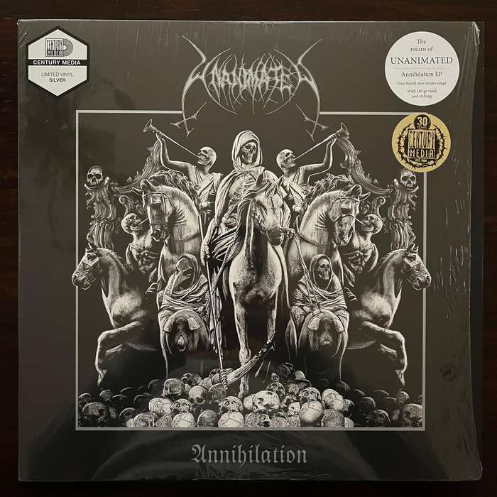 Unanimated - Annihilation Vinyl LP Death Metal Ltd 100 Silver Variant