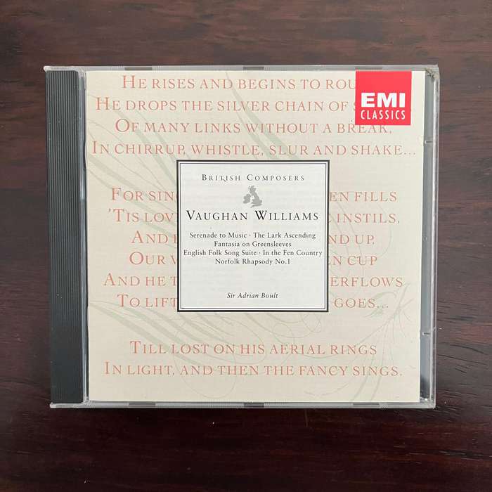 Vaughan Williams - Sir Adrian Boult - Serenade To Music CD EMI Classics Import