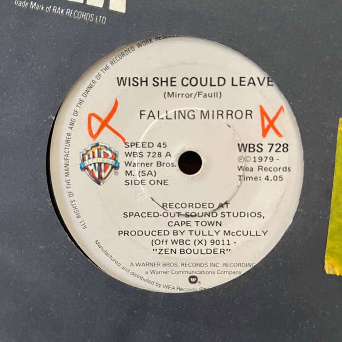 Falling Mirror - Wish She Could Leave Vinyl 7 Inch Single 1979 South African
