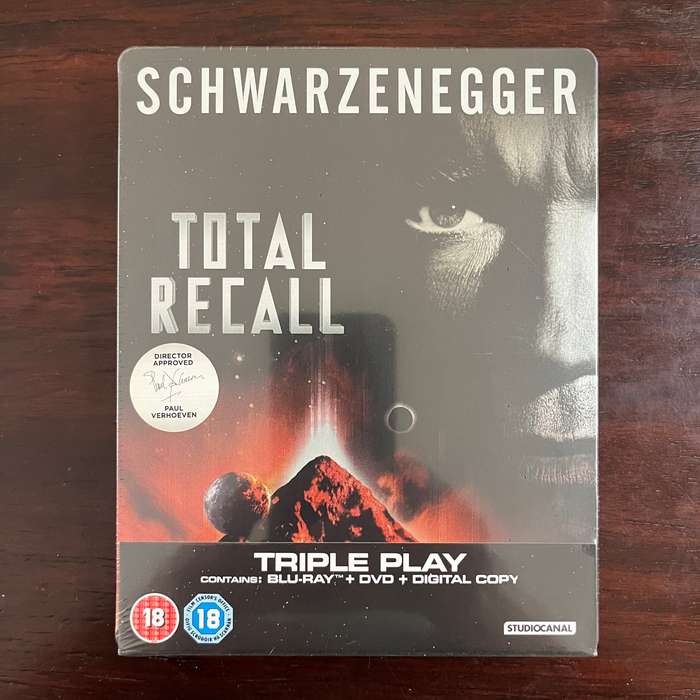 Total Recall Blu Ray Steelbook Rare OOP Arnold Schwarzenegger UK Press New and Sealed