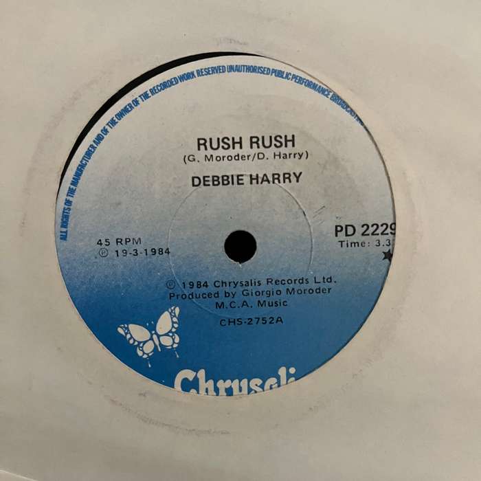 Debbie Harry - Rush Rush Vinyl 7 Inch Single South African Press