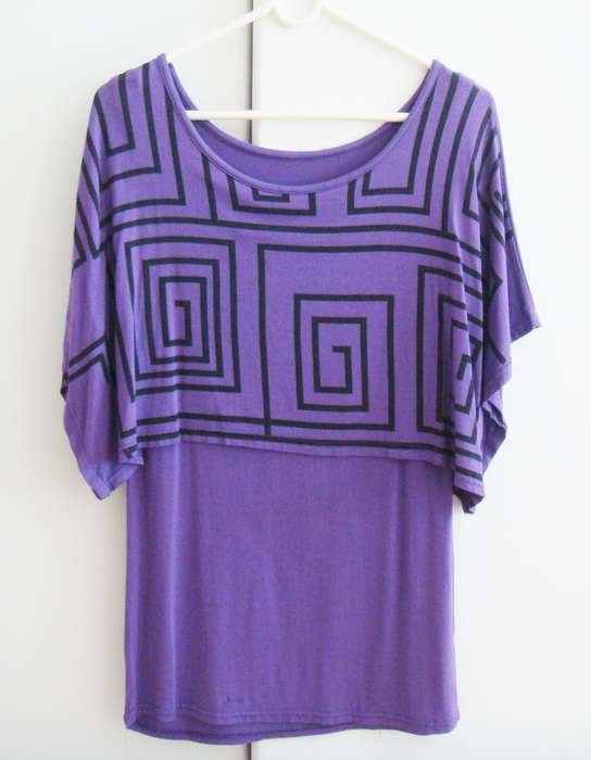Ladies   Tops  -   Size  medium -   Beautiful Purple with black   - bRAND NEW